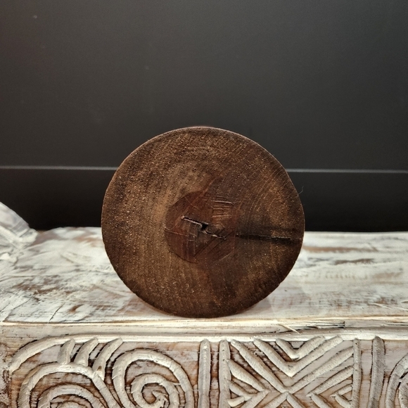 VINTAGE Chunky Solid Wood Hand Carved Goblet Very Unique!! Bohemian - Picture 6 of 8